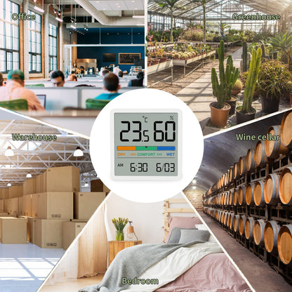Noklead Digitale thermo-hygrometer, draagbare thermometer, hygrometer, voor binnen, met hoge nauwkeurigheid, temperatuur- en vochtigheidsmeter voor binnenklimaatbeheersing van ruimtes (Wit) - NLMAX