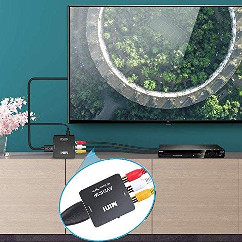 NUOE Video Converter RCA to HDMI, AV to HDMI, Supports 720 1080P for Camera, Xbox 360, PS1, PS2, WII, N64, Gamecube, Snes, NES, PSP, DVD Player, VHS (1) - NLMAX