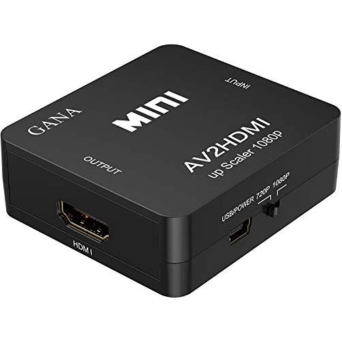 NUOE Video Converter RCA to HDMI, AV to HDMI, Supports 720 1080P for Camera, Xbox 360, PS1, PS2, WII, N64, Gamecube, Snes, NES, PSP, DVD Player, VHS (1) - NLMAX