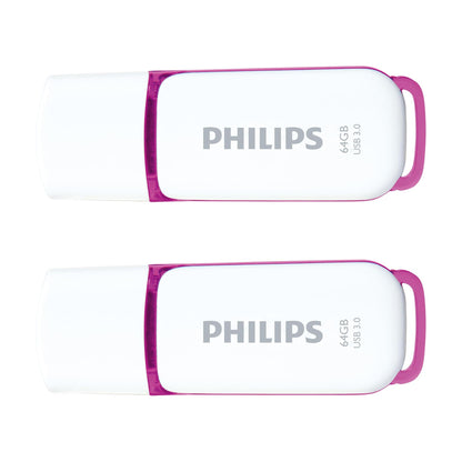Philips Snow USB Flash Drive 64 GB, USB 3.0, 2 pack - Purple - NLMAX