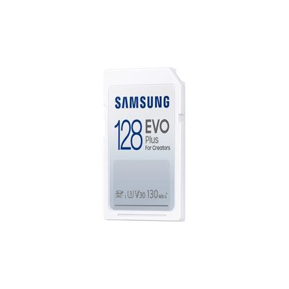 Samsung EVO Plus SD-geheugenkaart, 128GB, SDXC UHS-I U1, Full HD, 130MB/s leessnelheid, geheugenkaart voor spiegelreflexcamera's en systeemcamera's, MB-SC128K/EU - NLMAX