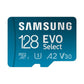 Samsung EVO Select microSD-geheugenkaart, 128GB micro SD XC UHS-I U3 130MB/s Full HD & 4K UHD SD Kaart Geheugenkaart met Adapter, MB-ME128KA/EU - NLMAX