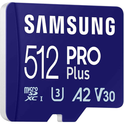 Samsung PRO Plus microSD-geheugenkaart, 512GB, UHS-I U3, Full HD & 4K UHD, 180 MB/s lezen, 130 MB/s schrijven, voor smartphone, drone of action-cam, incl. SD-adapter, MB-MD512SA/EU - NLMAX