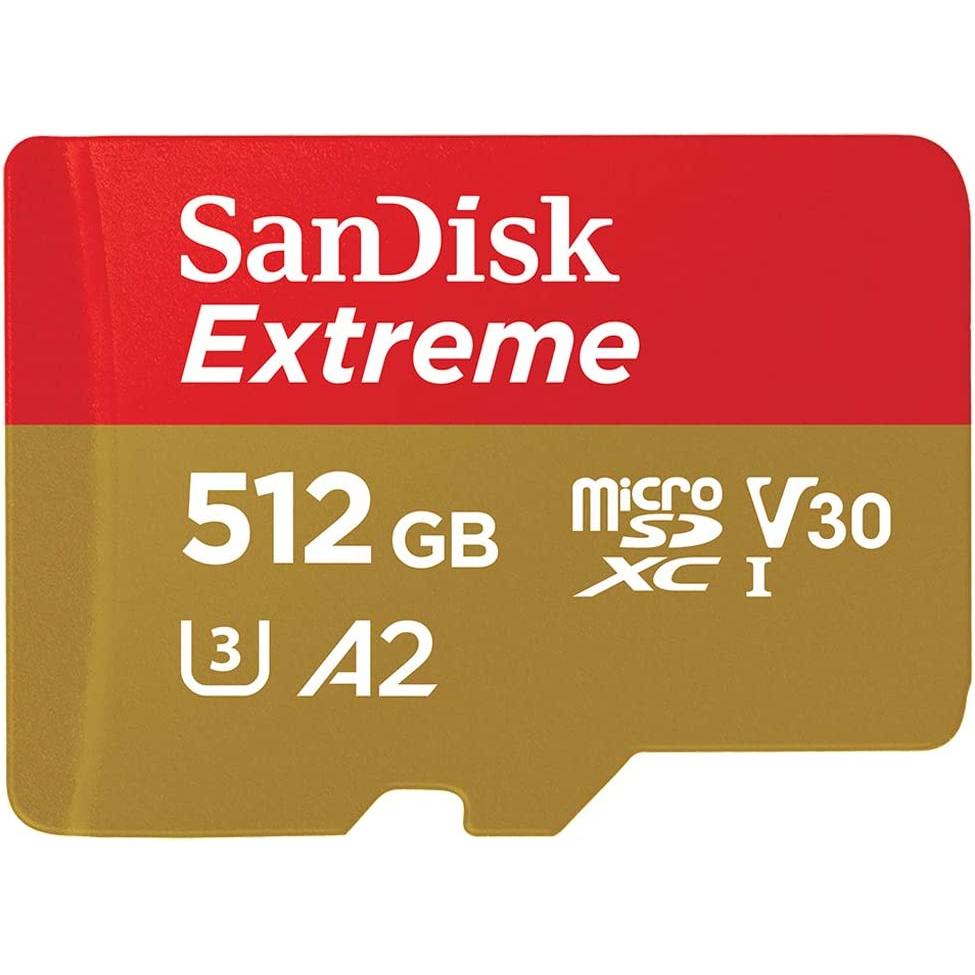 SanDisk Extreme microSDXC-geheugenkaart + SD-adapter met A2 App Performance + Rescue Pro Deluxe, tot 170 MB/s, Klasse 10, UHS-I, U3, V30, Rood/Goud - NLMAX