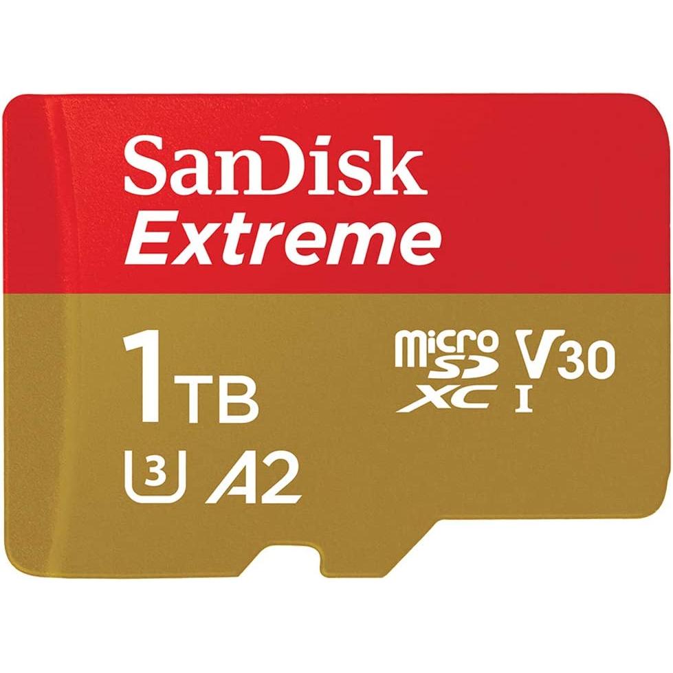 SanDisk Extreme microSDXC-geheugenkaart + SD-adapter met A2 App Performance + Rescue Pro Deluxe, tot 170 MB/s, Klasse 10, UHS-I, U3, V30, Rood/Goud - NLMAX