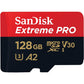 SanDisk Extreme PRO 128GB MicroSDXC UHS‐I Card with SD Adapter (A2 App Performance, 2 Year RescuePRO Deluxe Software, Read Speeds Up to 200MB/s, Class 10, UHS-I, U3, V30, 30 Year Warranty) Black - NLMAX