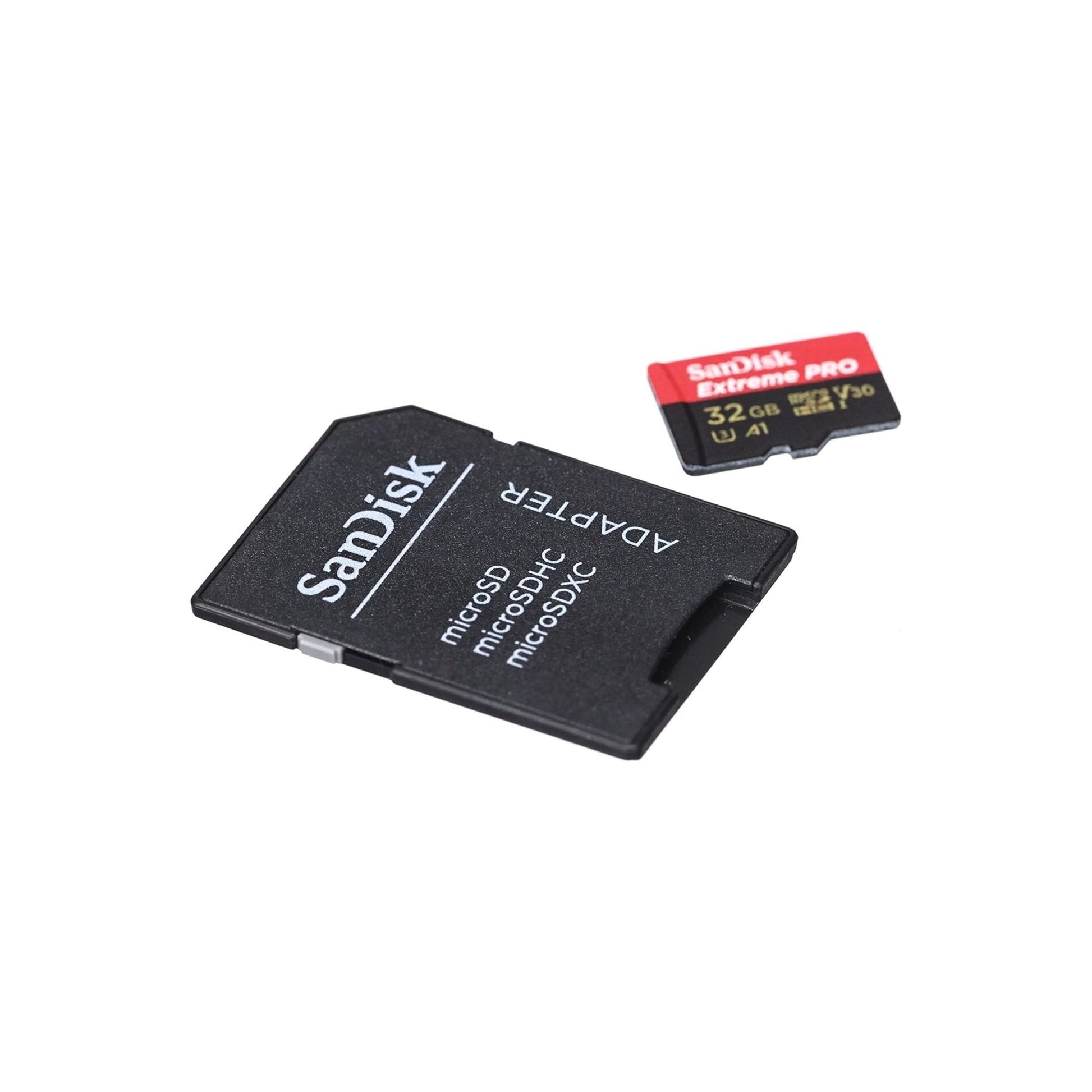 SanDisk Extreme PRO 32 GB MicroSDHC UHS‐I‐Kaart Met SD-Adapter (A1 App Performance, 2 Jaar RescuePRO Deluxe Software, Leessnelheden Tot 100 MB/s, Class 10, UHS-I, U3, V30, 30 Jaar Garantie) Zwart - NLMAX