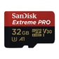 SanDisk Extreme PRO 32 GB MicroSDHC UHS‐I‐Kaart Met SD-Adapter (A1 App Performance, 2 Jaar RescuePRO Deluxe Software, Leessnelheden Tot 100 MB/s, Class 10, UHS-I, U3, V30, 30 Jaar Garantie) Zwart - NLMAX