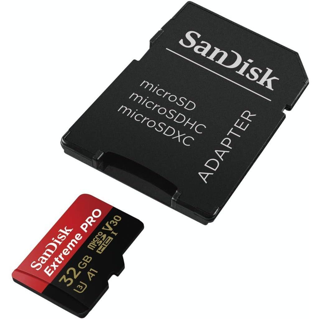 SanDisk Extreme PRO 32 GB MicroSDHC UHS‐I‐Kaart Met SD-Adapter (A1 App Performance, 2 Jaar RescuePRO Deluxe Software, Leessnelheden Tot 100 MB/s, Class 10, UHS-I, U3, V30, 30 Jaar Garantie) Zwart - NLMAX