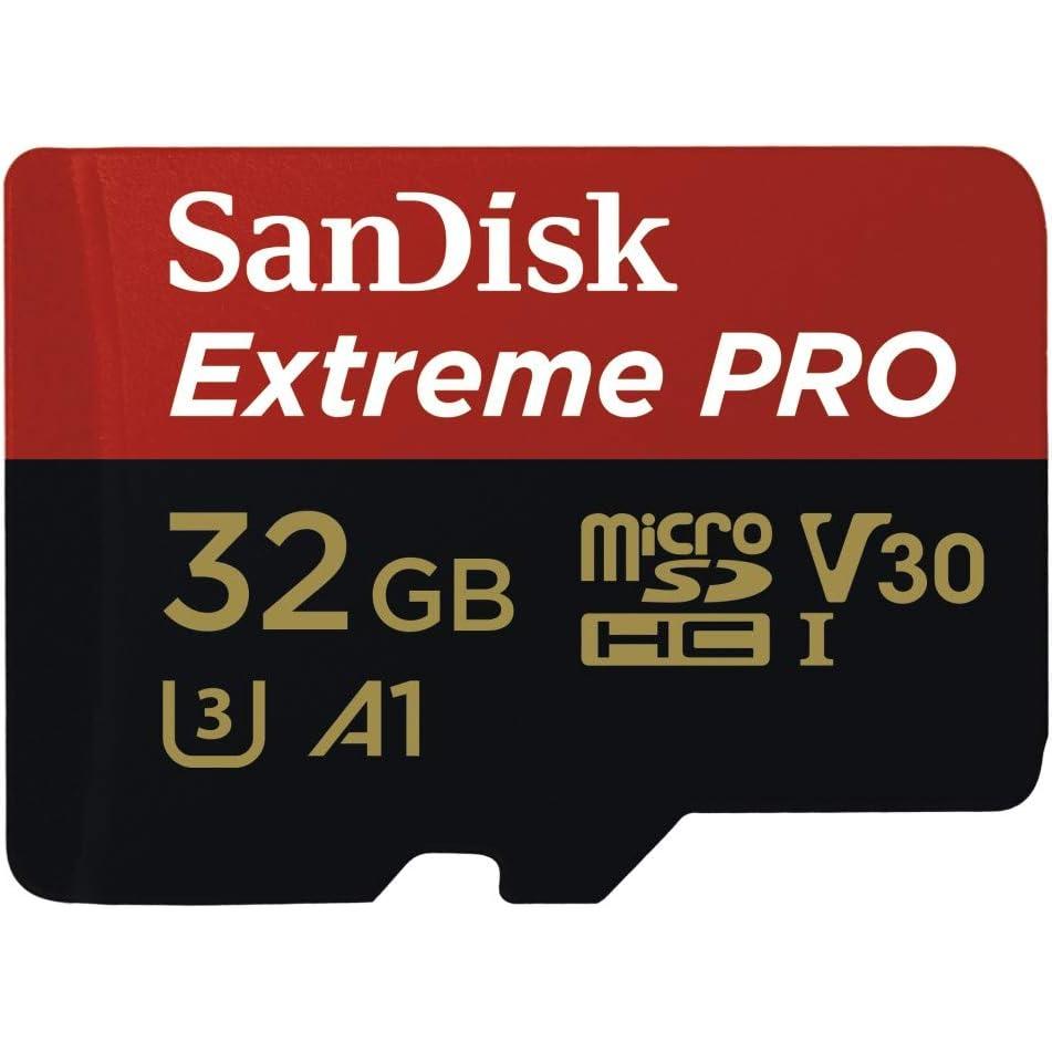 SanDisk Extreme PRO 32 GB MicroSDHC UHS‐I‐Kaart Met SD-Adapter (A1 App Performance, 2 Jaar RescuePRO Deluxe Software, Leessnelheden Tot 100 MB/s, Class 10, UHS-I, U3, V30, 30 Jaar Garantie) Zwart - NLMAX