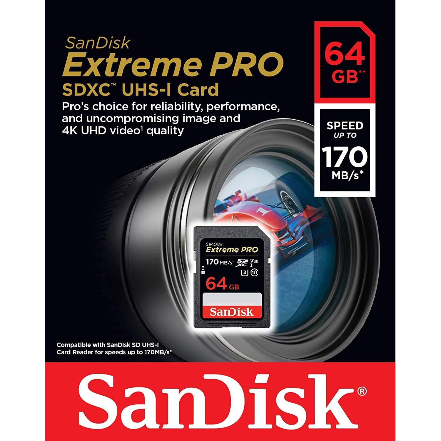 SanDisk Extreme PRO SDHC UHS-II-Kaart 512 GB (RescuePRO Deluxe Software, Leessnelheden Tot 300 MB/s, 4K, Class 10, UHS-II, U3, V90 SanDisk Extreme PRO SDHC UHS-II-Kaart 512 GB (RescuePRO Deluxe Software, Leessnelheden Tot 300 MB/s, 4K, Class 10, UHS-II, U3, V90
