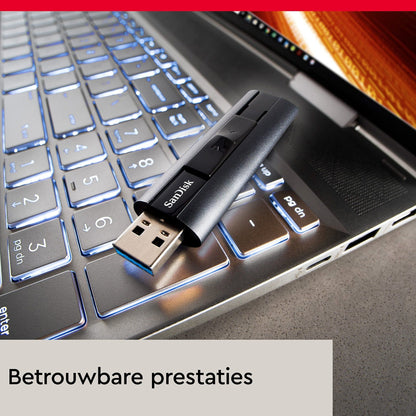 SanDisk Extreme PRO USB 3.2 Solid State-Flashdrive 128 GB (Draagbare En Betrouwbare, Leessnelheden Tot 420 MB/s, Behuizing Van Aluminium, Versleutelingssoftware) Zwart - NLMAX