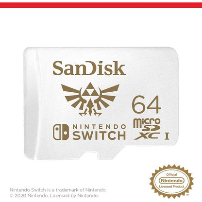 SanDisk MicroSDXC-Kaart Voor Nintendo Switch 64 GB (V30, U3, C10, A1, Leessnelheden Tot 100 MB/s, Van Meerdere Games) - NLMAX