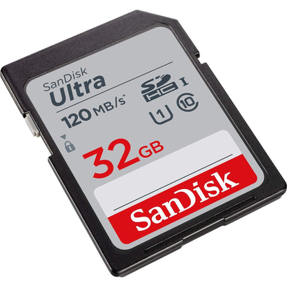 SanDisk Ultra 32GB SDHC Memory Card, Up to 120 MB/s, Class 10, UHS-I, V10 - NLMAX