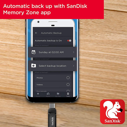 SanDisk Ultra Dual Drive Go USB Type C and Type A Flash Drive USB 3.1, 128 GB - NLMAX