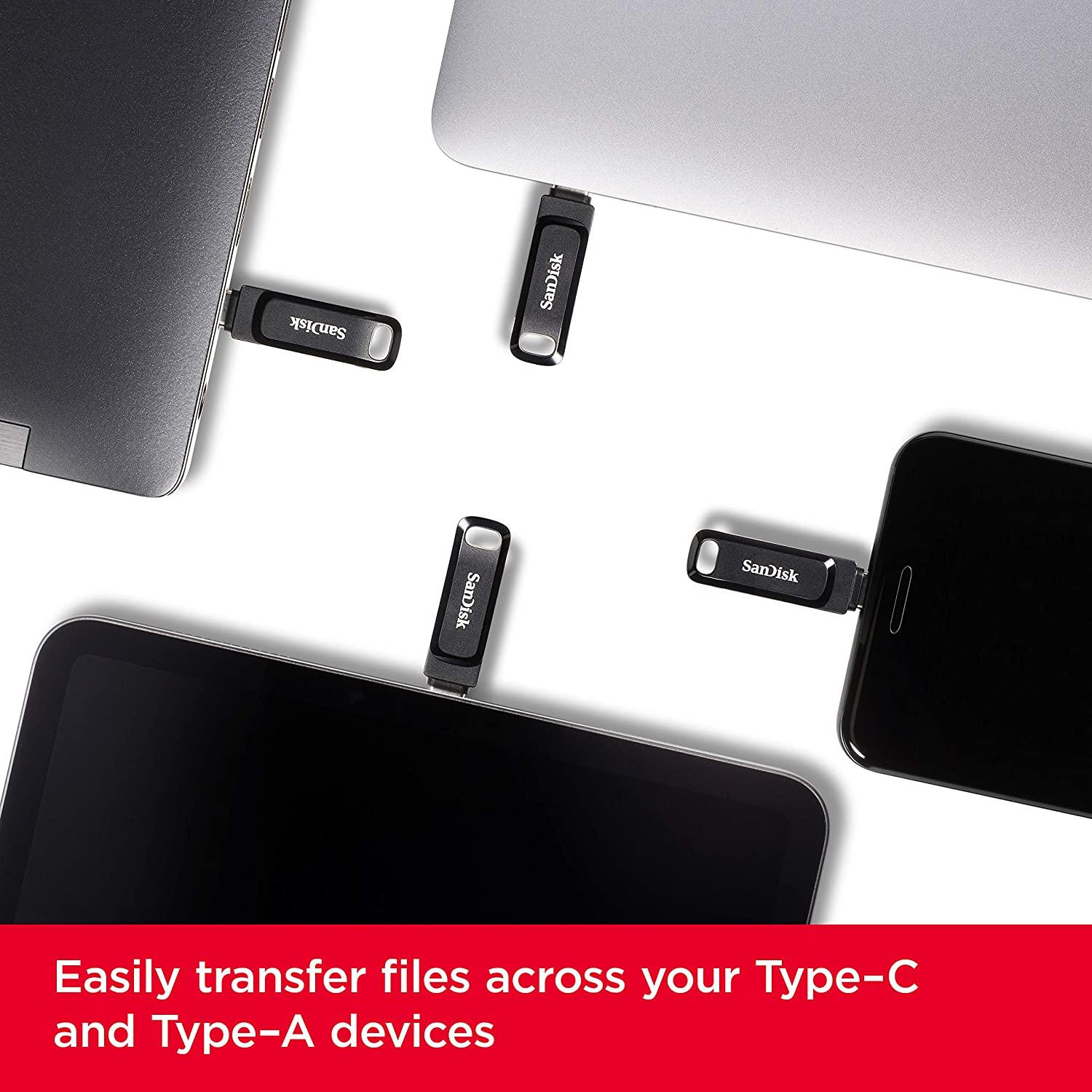 SanDisk Ultra Dual Drive Go USB Type C and Type A Flash Drive USB 3.1, 64 GB - NLMAX