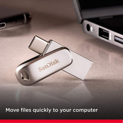 SanDisk Ultra Dual Drive Luxe USB Type-C-Flashdrive 64 GB (USB 3.1 Gen 1, Leessnelheden Tot 150 MB/s, Wachtwoordbeveiliging, Automatische Back-Up) - NLMAX