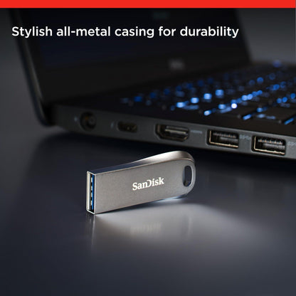 SanDisk Ultra Luxe USB 3.1-Flashdrive 128 GB (USB 3.1 Gen 1, Leessnelheden Tot 150 MB/s, Wachtwoordbeveiliging, RescuePRO Deluxe-Software) - NLMAX