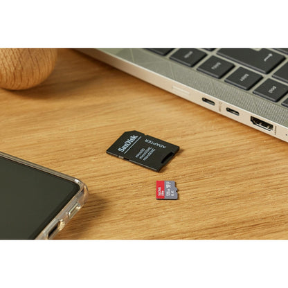 SanDisk Ultra microSDXC UHS-I memory card 128 GB + adapter (A1, Class 10, U1, Full HD videos, up to 120 MB/s read speed),, Speed-Mbps/10x - NLMAX