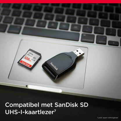 SanDisk Ultra SDXC UHS-I-Kaart 128 GB (Full HD-Video’s, UHS-I-Videoprestaties, Leessnelheden Tot 140 MB/s, Bestand Tegen Water, Temperatuurschommelingen, 10 Jaar Beperkte Garantie) - NLMAX