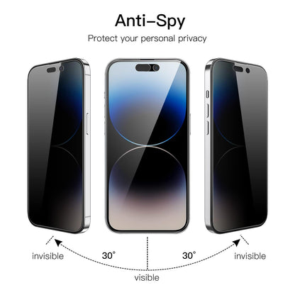 Screen Protector voor iPhone 14 Pro 6,1-Inch, Anti-Spy, Full Coverage Volledige Dekking, Hoesje-Vriendelijk, 2-Stuks - NLMAX