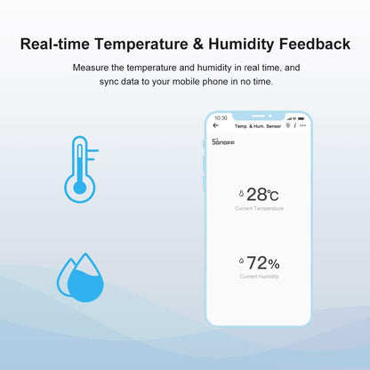 SONOFF Mini Binnentemperatuur- En Vochtigheidssensor -Temperature And Humidity Sensor , Gebruikt Om Het Binnenklimaat Te Bewaken, Alexa/Google Home Compatibel, Vereist SONOFF ZigBee Bridge, Inclusief Batterij SNZB-02 ZigBee - NLMAX