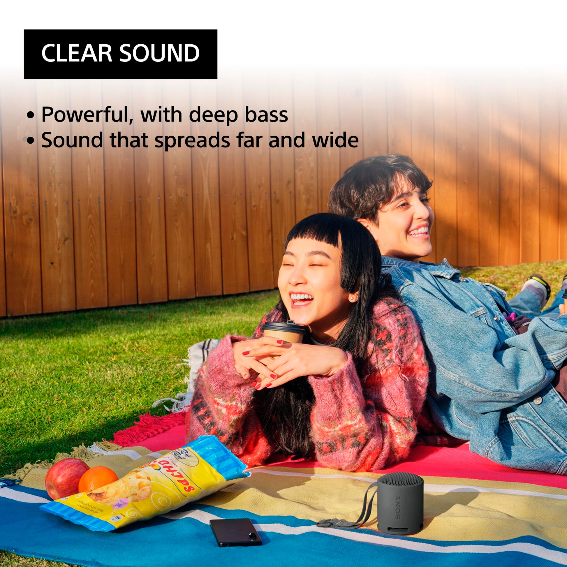 Sony SRS-XB100 Bluetooth-luidspreker, licht, compact, waterdicht en stofdicht IP67, tot 16 uur accu, aanpasbare band, zwart - NLMAX