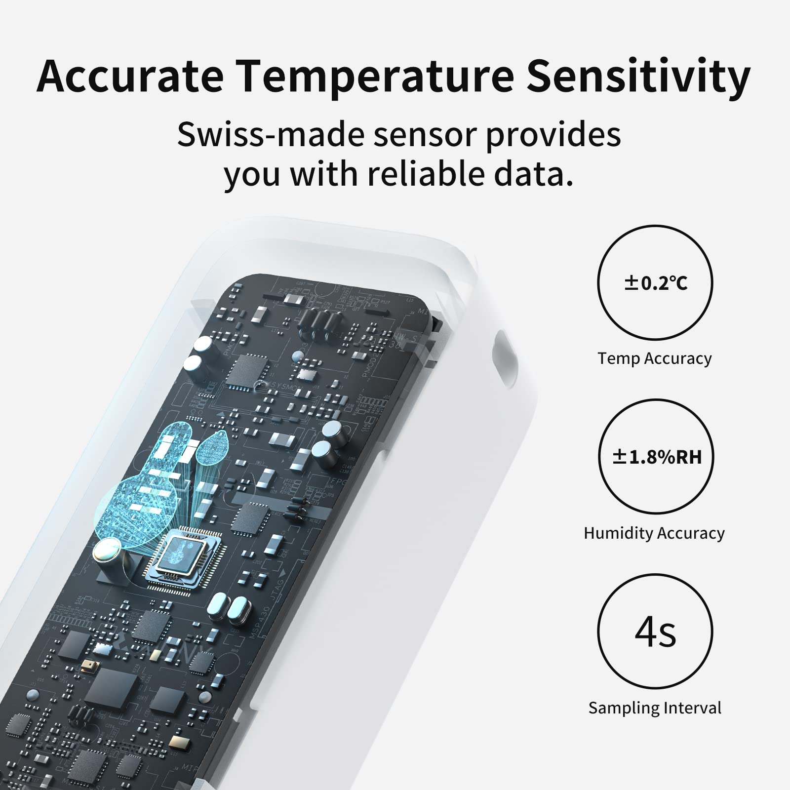 SwitchBot IP65 Buiten Binnenthermometer Hygrometer 3 Stuks, 120m Bluetooth Bereik, Koelkast Thermometer, Dauwpunt/VPD/Absolute Vochtigheid Sensor, Gratis Data Opslag Export, 2 Jaar Levensduur Batterij - NLMAX