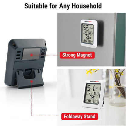 ThermoPro TP50 Digitale thermo-hygrometer, binnenthermometer, kamerthermometer met registratie en binnenklimaat-indicator voor klimaatregeling - NLMAX