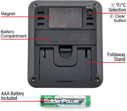 ThermoPro TP50 Digitale thermo-hygrometer, binnenthermometer, kamerthermometer met registratie en binnenklimaat-indicator voor klimaatregeling - NLMAX