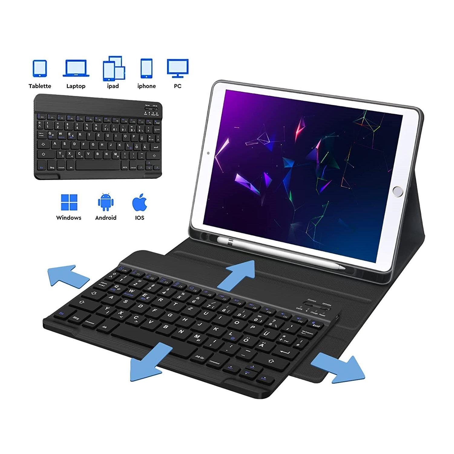Toetsenbord case voor iPad Pro 11 2020, Bluetooth toetsenbordhoes met beschermhoes en pennenhouder - Keyboard case iPad 11 Pro - NLMAX