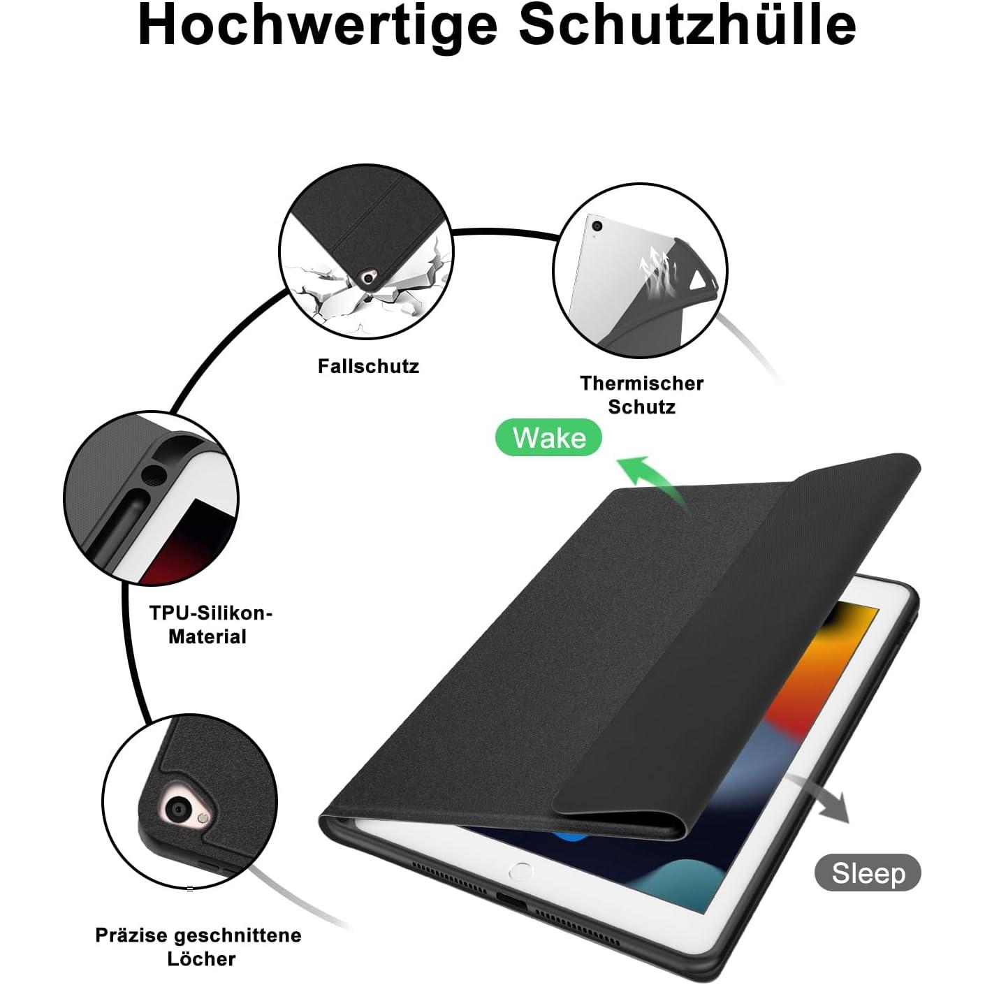Toetsenbord case voor iPad Pro 11 2020, Bluetooth toetsenbordhoes met beschermhoes en pennenhouder - Keyboard case iPad 11 Pro - NLMAX