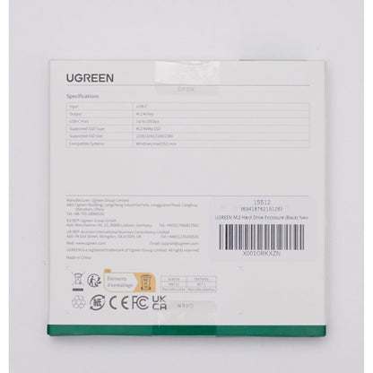 UGREEN M.2 Adapter NVMe SSD Harde Schijf Behuizing USB C 3.2 Gen 2 10Gbps UASP NVMe M.2 2230 2242 2260 2280 SSD NVME M2 Adapter met USB A naar C en USB C naar C Kabels (Zwart) - NLMAX