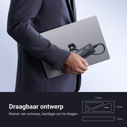 UGREEN M.2 Adapter NVMe SSD Harde Schijf Behuizing USB C 3.2 Gen 2 10Gbps UASP NVMe M.2 2230 2242 2260 2280 SSD NVME M2 Adapter met USB A naar C en USB C naar C Kabels (Zwart) - NLMAX