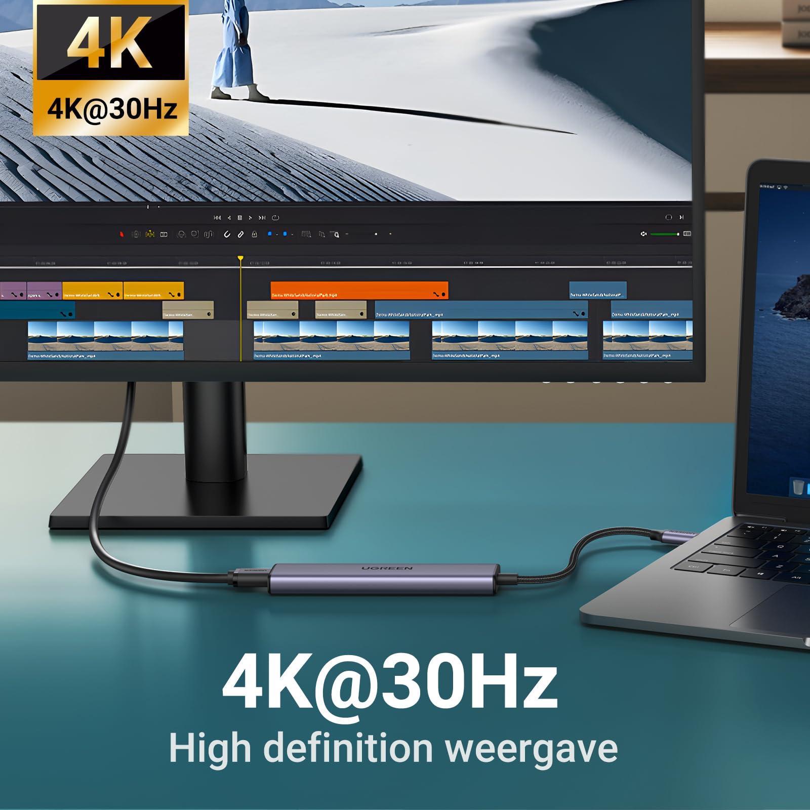 UGREEN Revodok USB C Hub with PD 100W, 4K HDMI, USB A 3.0 compatible with iPhone 15/15Pro, MacBook Pro/Air, iPad Pro/Air, Surface Pro/Go, Galaxy Tab, Galaxy S23/S22, etc. - NLMAX