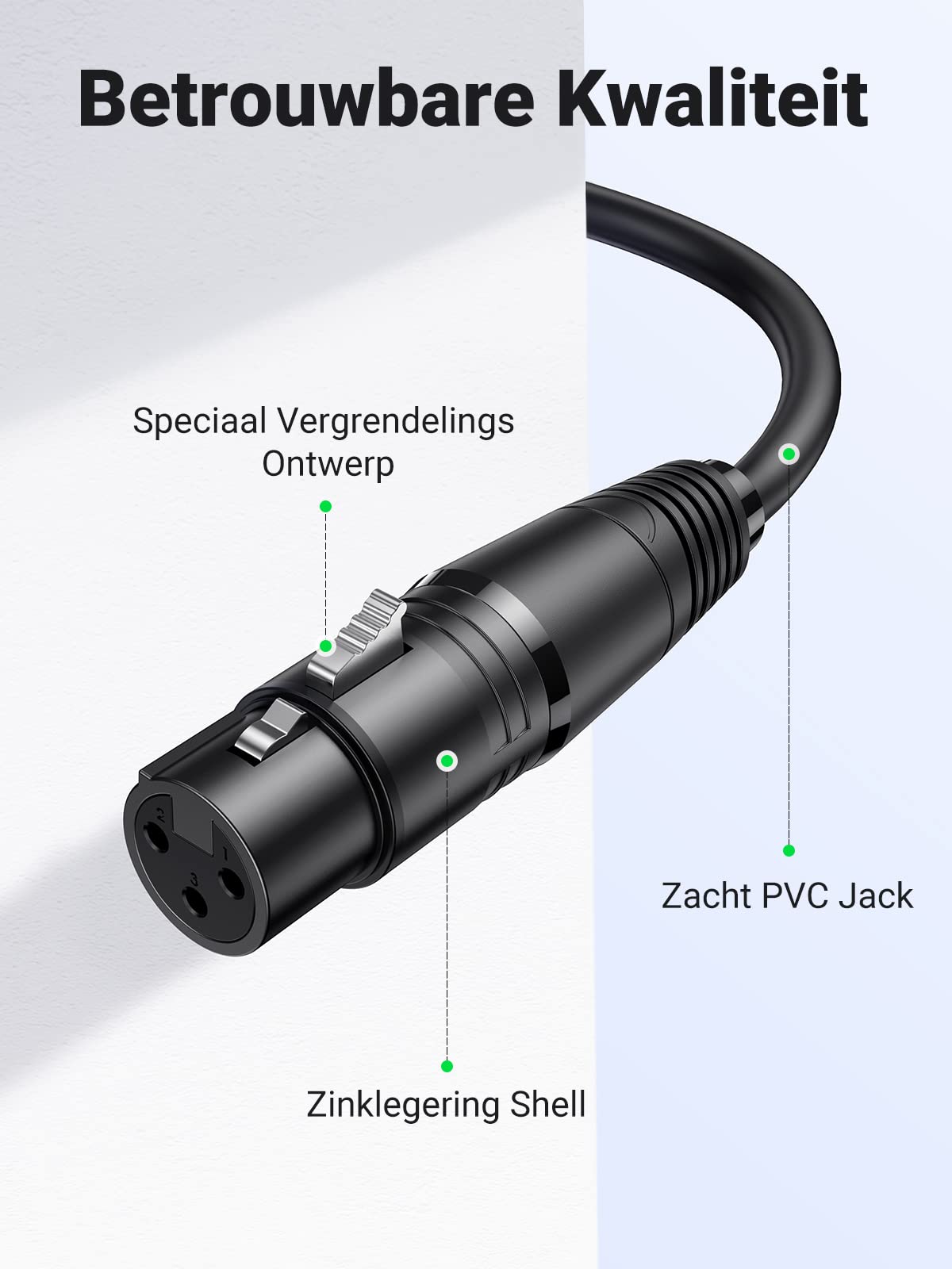 UGREEN XLR Cable XLR to XLR Microphone Cable Compatible with Microphone Speaker Mixer Camerer Amplifier etc.(2M) - NLMAX