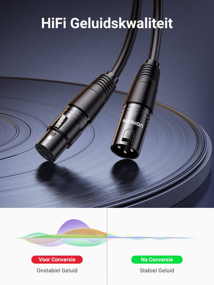 UGREEN XLR Cable XLR to XLR Microphone Cable Compatible with Microphone Speaker Mixer Camerer Amplifier etc.(2M) - NLMAX