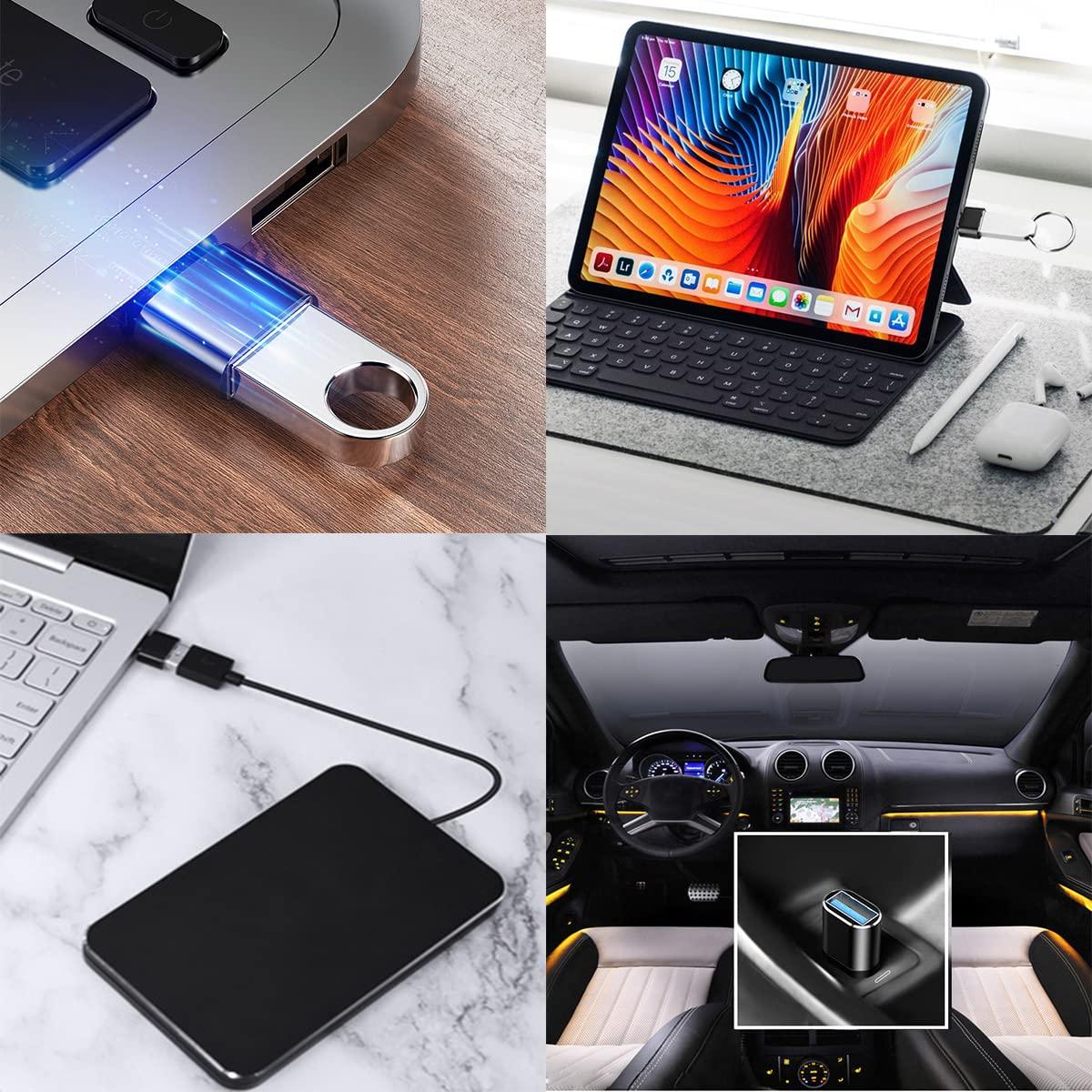 USB C Adapter 4 Stuks, USB C naar USB 3.0 OTG Adapter, Micro USB naar USB C Adapter, Compatibel met MacBook Pro, Samsung Galaxy, Mobiele Telefoons, PC, in de Auto en Meer - NLMAX