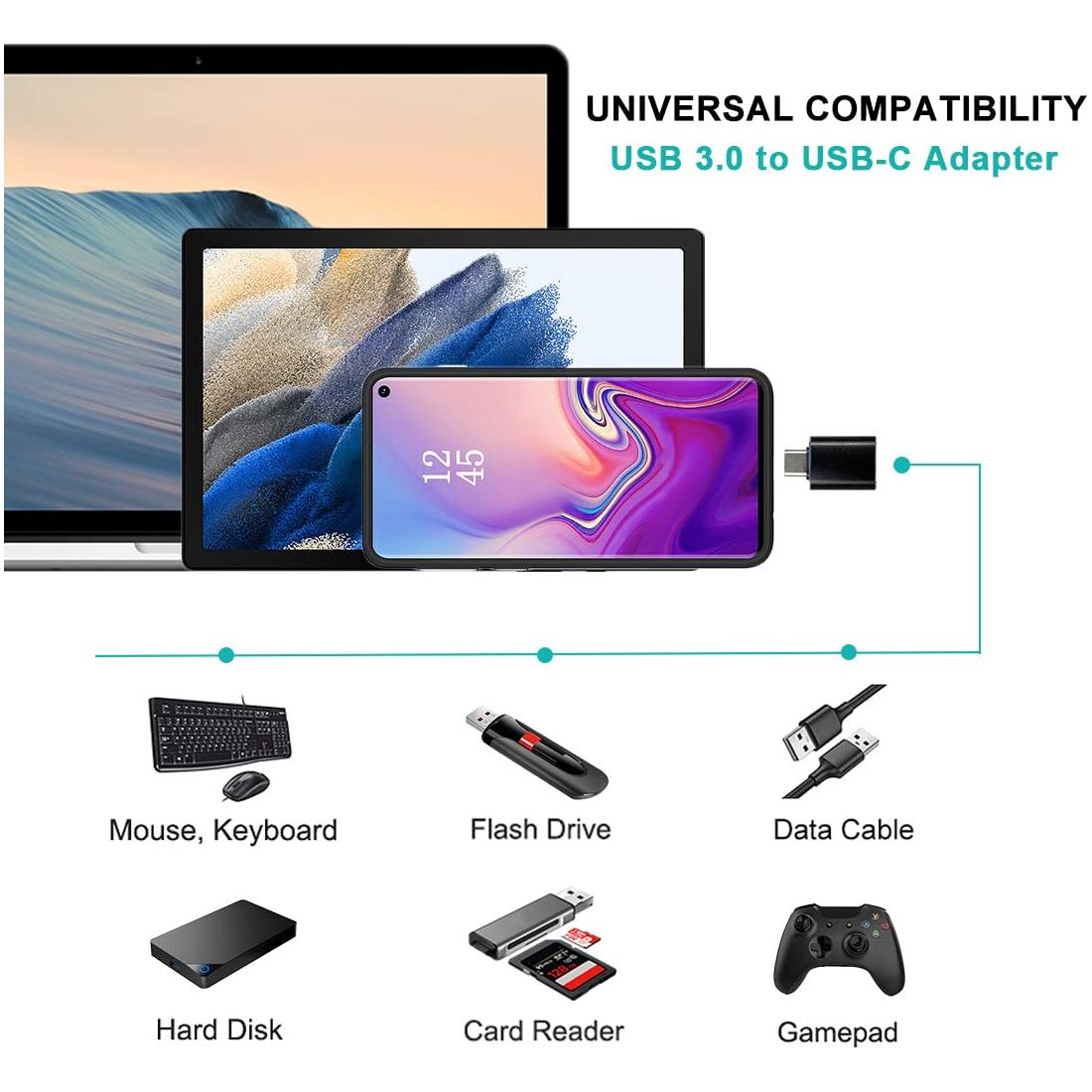 USB C Adapter 4 Stuks, USB C naar USB 3.0 OTG Adapter, Micro USB naar USB C Adapter, Compatibel met MacBook Pro, Samsung Galaxy, Mobiele Telefoons, PC, in de Auto en Meer - NLMAX