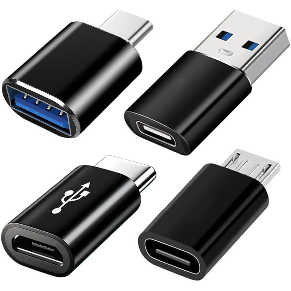 USB C Adapter 4 Stuks, USB C naar USB 3.0 OTG Adapter, Micro USB naar USB C Adapter, Compatibel met MacBook Pro, Samsung Galaxy, Mobiele Telefoons, PC, in de Auto en Meer - NLMAX