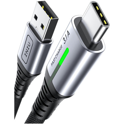 USB C Cable,INIU [2M] 3.1A QC Fast Charging USB C to USB A,Charger Cable Zinc Alloy Braided Data Cable Phone Charger for Samsung S20 S10 Xiaomi Huawei Google etc - NLMAX